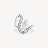 Oval Cut Diamond Wave Pavé Ring