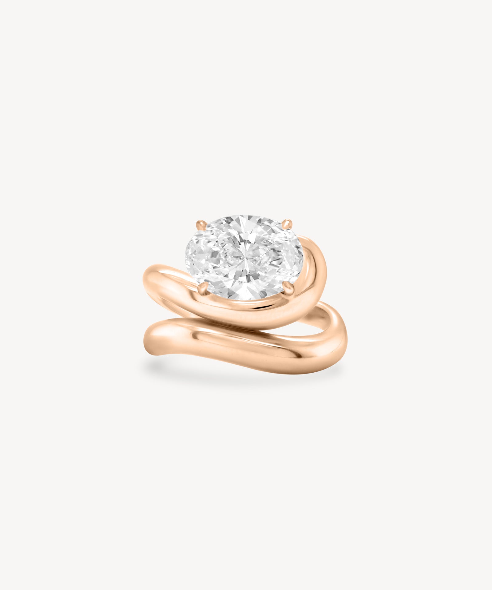 Oval Cut Diamond Wave Wrap Ring