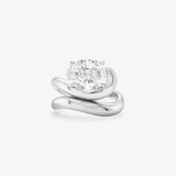 Oval Cut Diamond Wave Wrap Ring