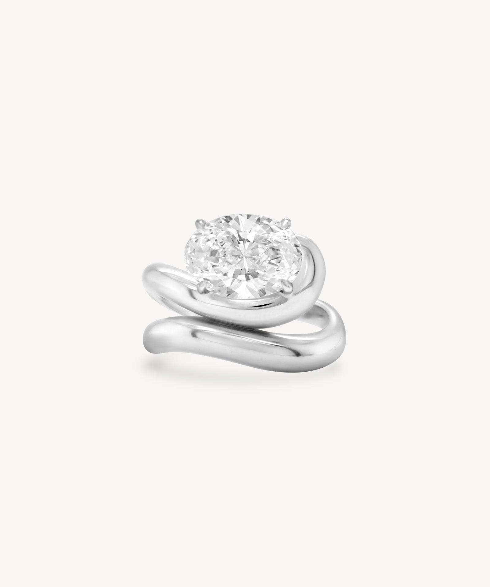 Oval Cut Diamond Wave Wrap Ring