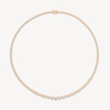 Graduated Round Cut Diamond Tennis Necklace in Enlargement Setting