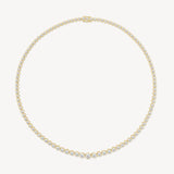 Graduated Round Cut Diamond Tennis Necklace in Enlargement Setting