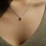 Round Cut Diamond Bezel Necklace