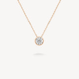 Round Cut Diamond Bezel Necklace