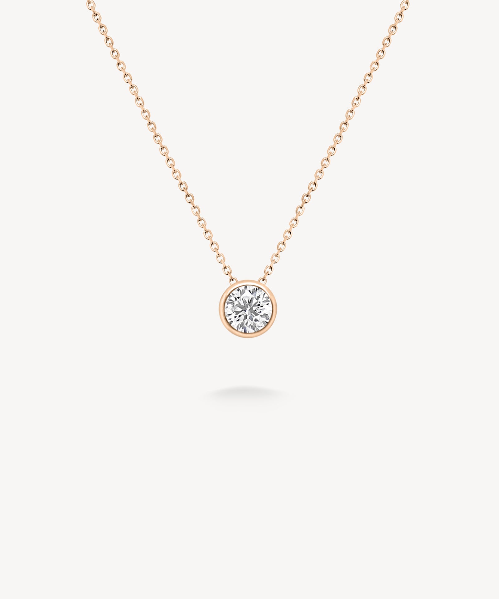 Round Cut Diamond Bezel Necklace