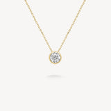 Round Cut Diamond Bezel Necklace