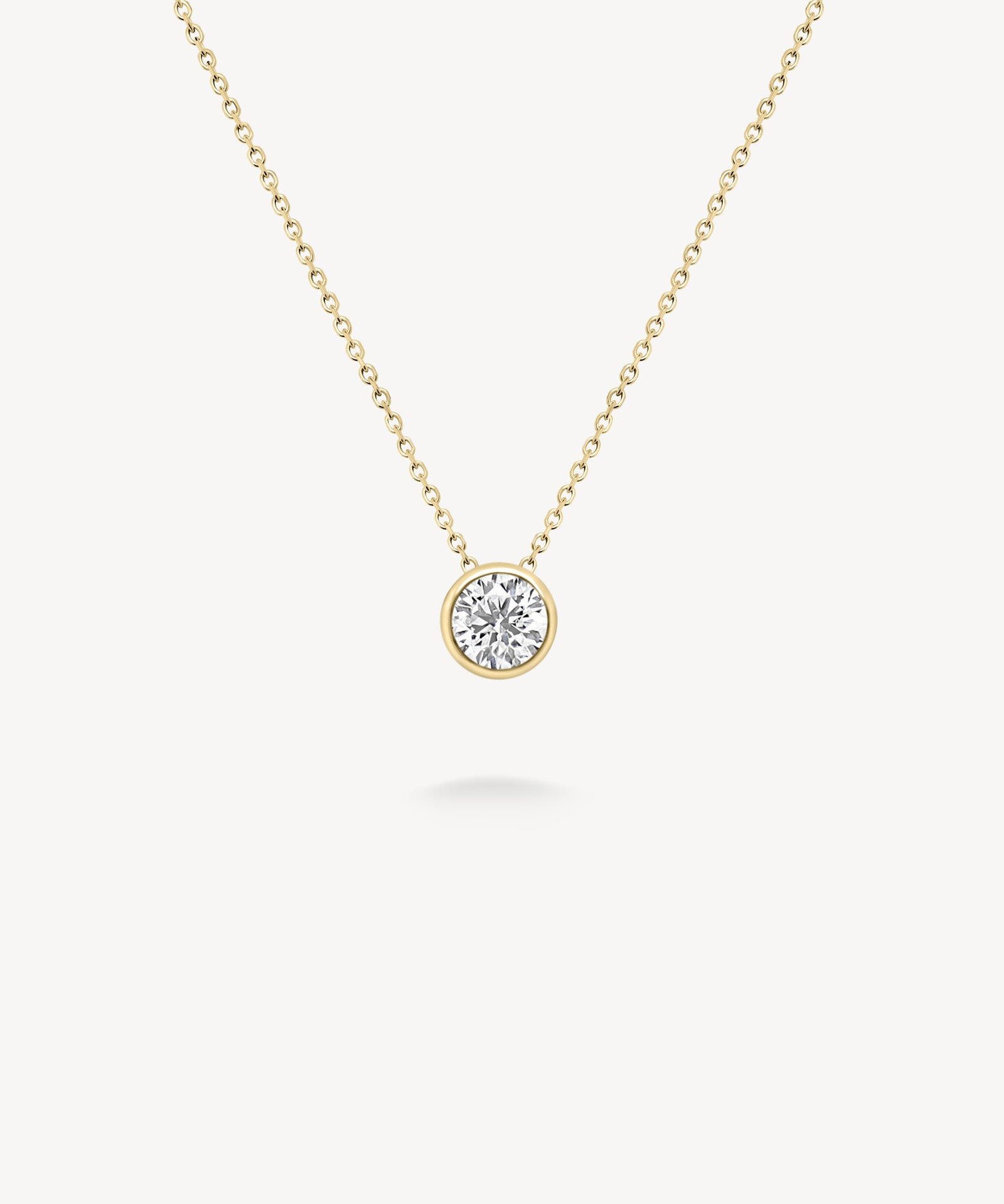 Round Cut Diamond Bezel Necklace