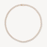 Round Cut Diamond Tennis Necklace in Enlargement Setting (Large)