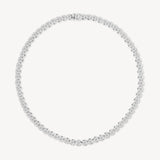 Round Cut Diamond Tennis Necklace in Enlargement Setting (Large)