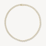 Round Cut Diamond Tennis Necklace in Enlargement Setting (Large)