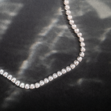 Round Cut Diamond Tennis Necklace in Enlargement Setting (Large)