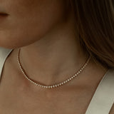Round Cut Diamond Tennis Necklace in Enlargement Setting (Small)