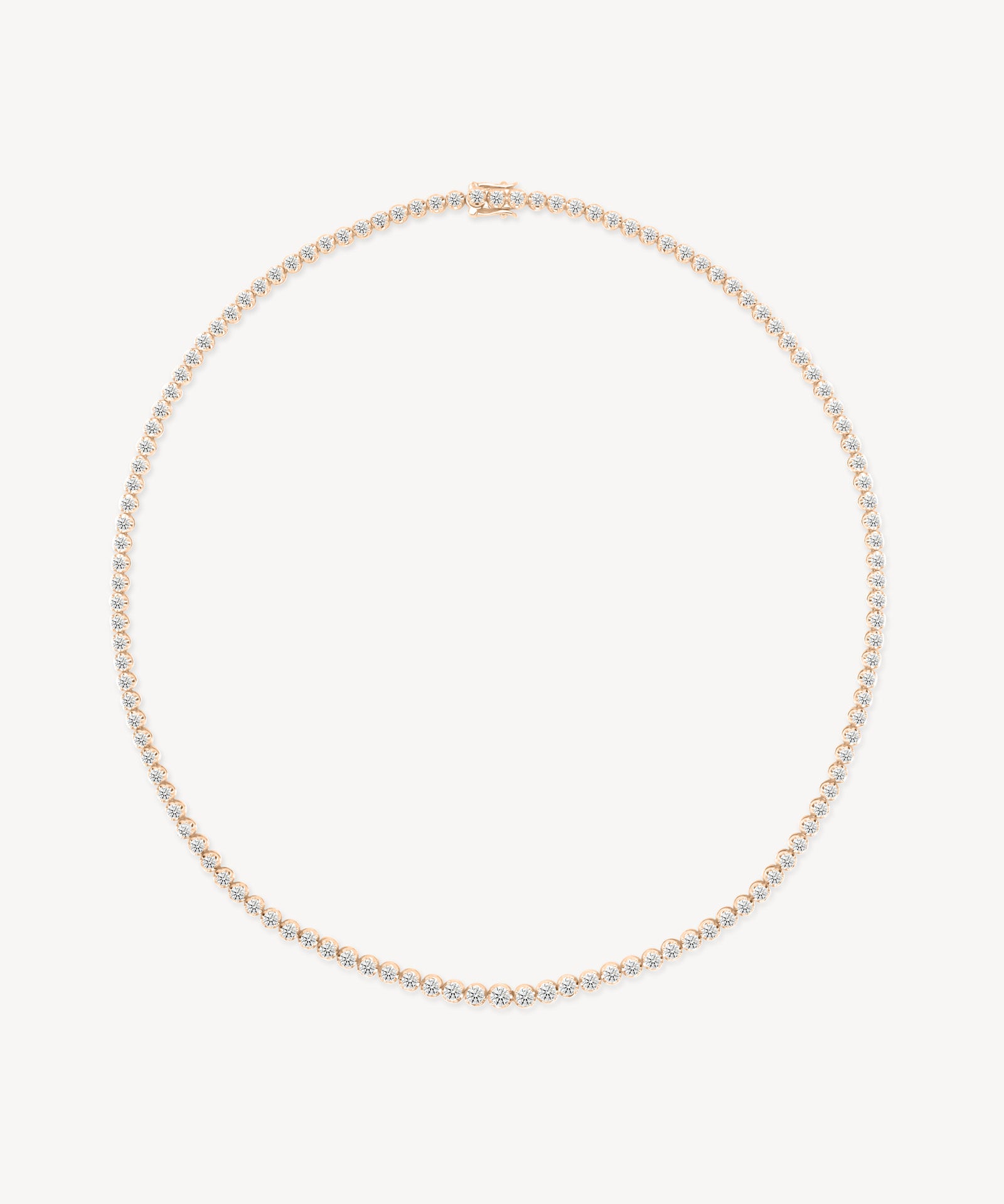 Round Cut Diamond Tennis Necklace in Enlargement Setting (Small)