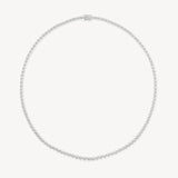 Round Cut Diamond Tennis Necklace in Enlargement Setting (Small)
