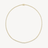 Round Cut Diamond Tennis Necklace in Enlargement Setting (Small)