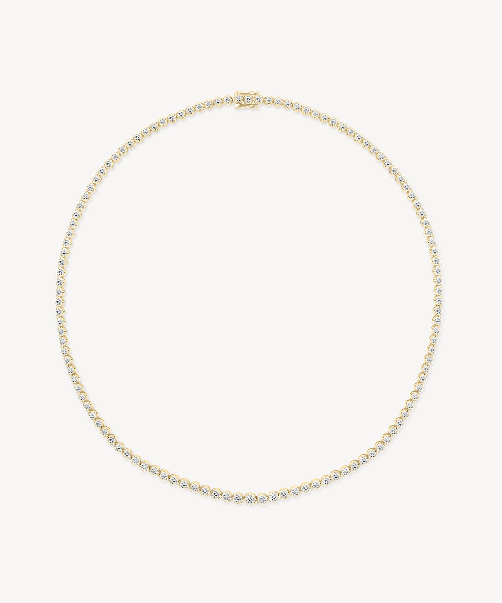 Round Cut Diamond Tennis Necklace in Enlargement Setting (Small)