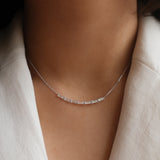 Baguette Cut Diamond Bar Necklace