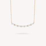 Baguette Cut Diamond Bar Necklace