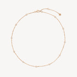 Round Cut Diamond Station Necklace (Small)