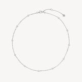 Round Cut Diamond Station Necklace (Small)