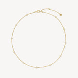 Round Cut Diamond Station Necklace (Small)