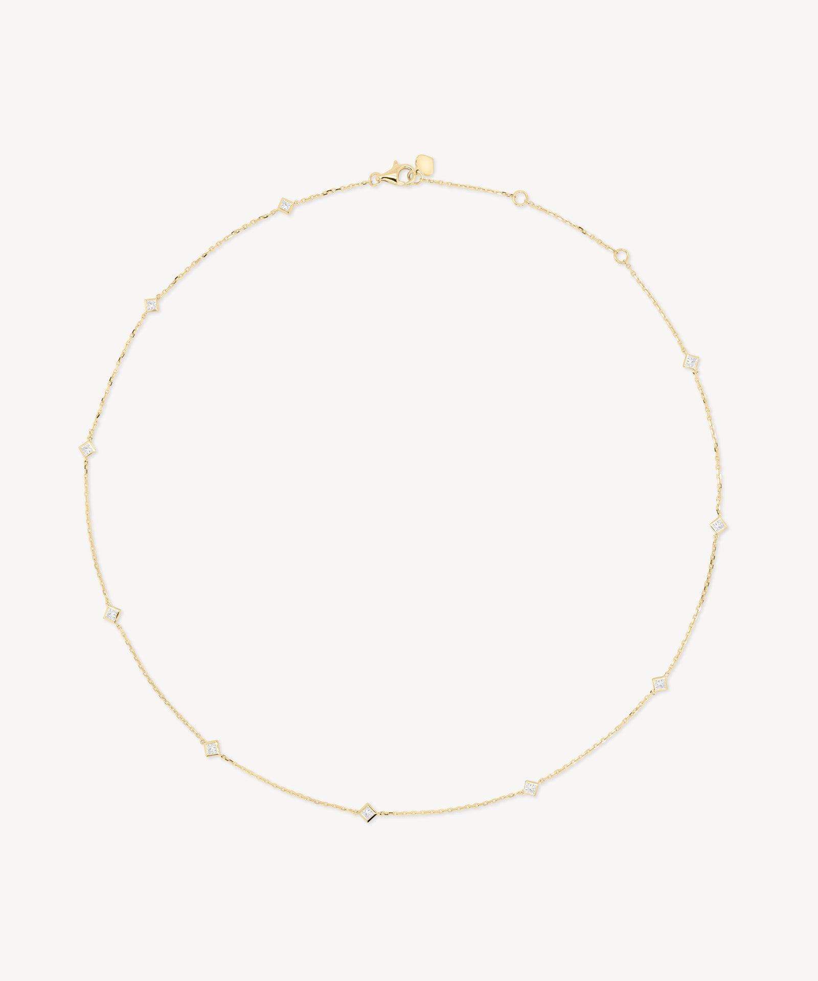 Princess Cut Station Necklace