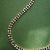 Double Row Round Cut Diamond Tennis Necklace