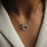 Double Hoop Diamond Pavé Necklace