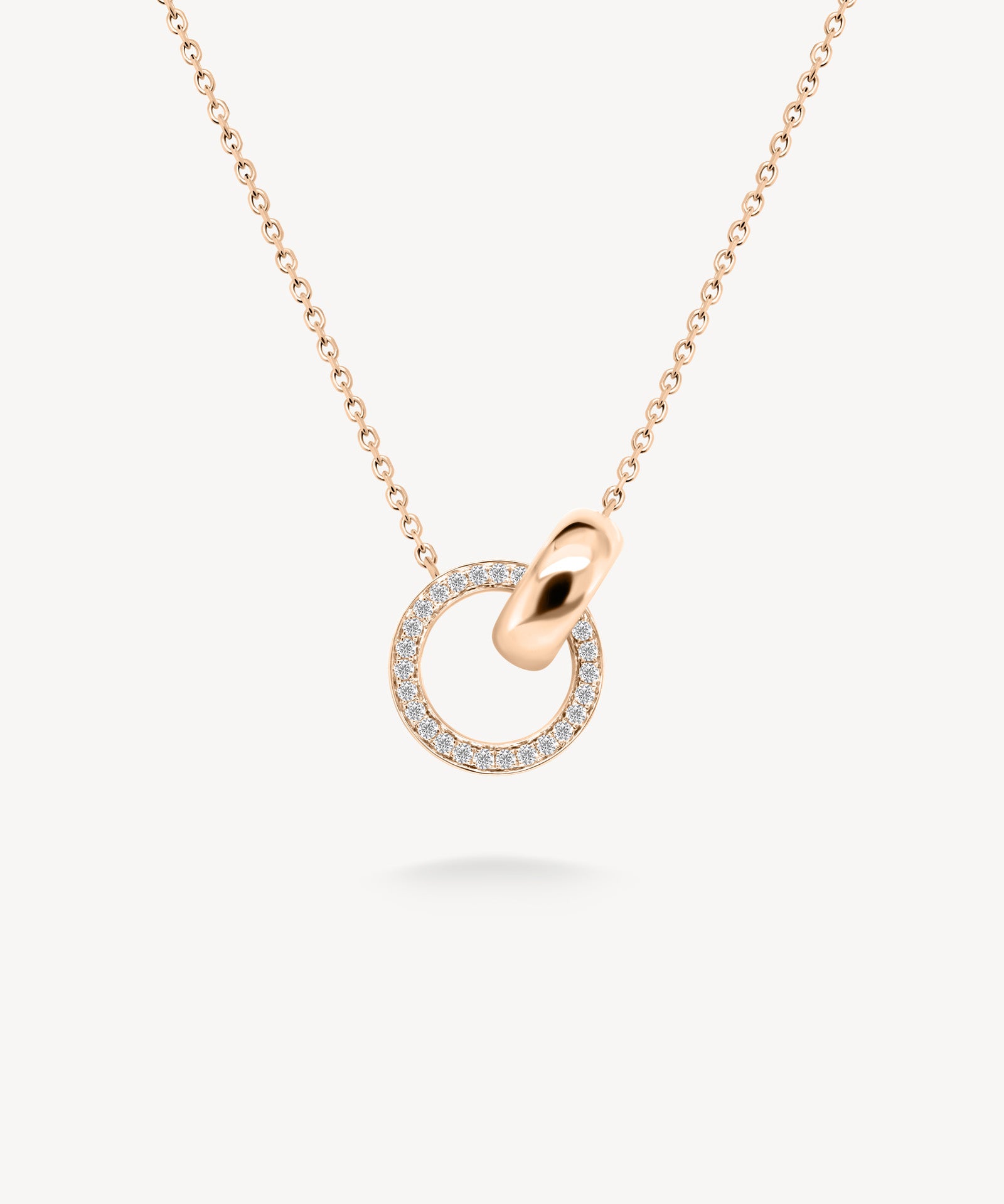 Double Hoop Diamond Pavé Necklace