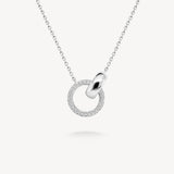 Double Hoop Diamond Pavé Necklace