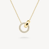 Double Hoop Diamond Pavé Necklace