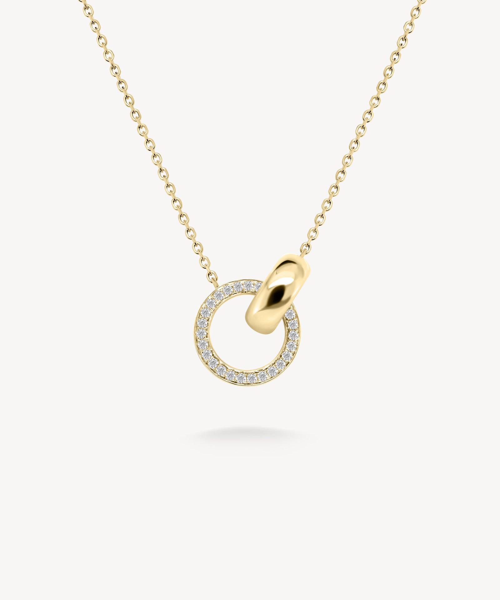 Double Hoop Diamond Pavé Necklace