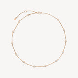 Round Cut Diamond Station Necklace (Large)