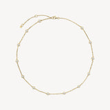 Round Cut Diamond Station Necklace (Large)