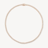Round Cut Diamond Tennis Necklace in Enlargement Setting (Medium)