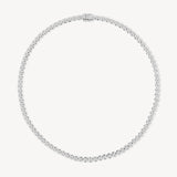 Round Cut Diamond Tennis Necklace in Enlargement Setting (Medium)