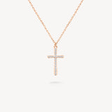 Mini Cross Diamond Pavé Necklace