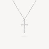 Mini Cross Diamond Pavé Necklace