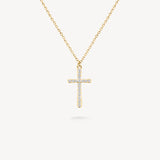 Mini Cross Diamond Pavé Necklace