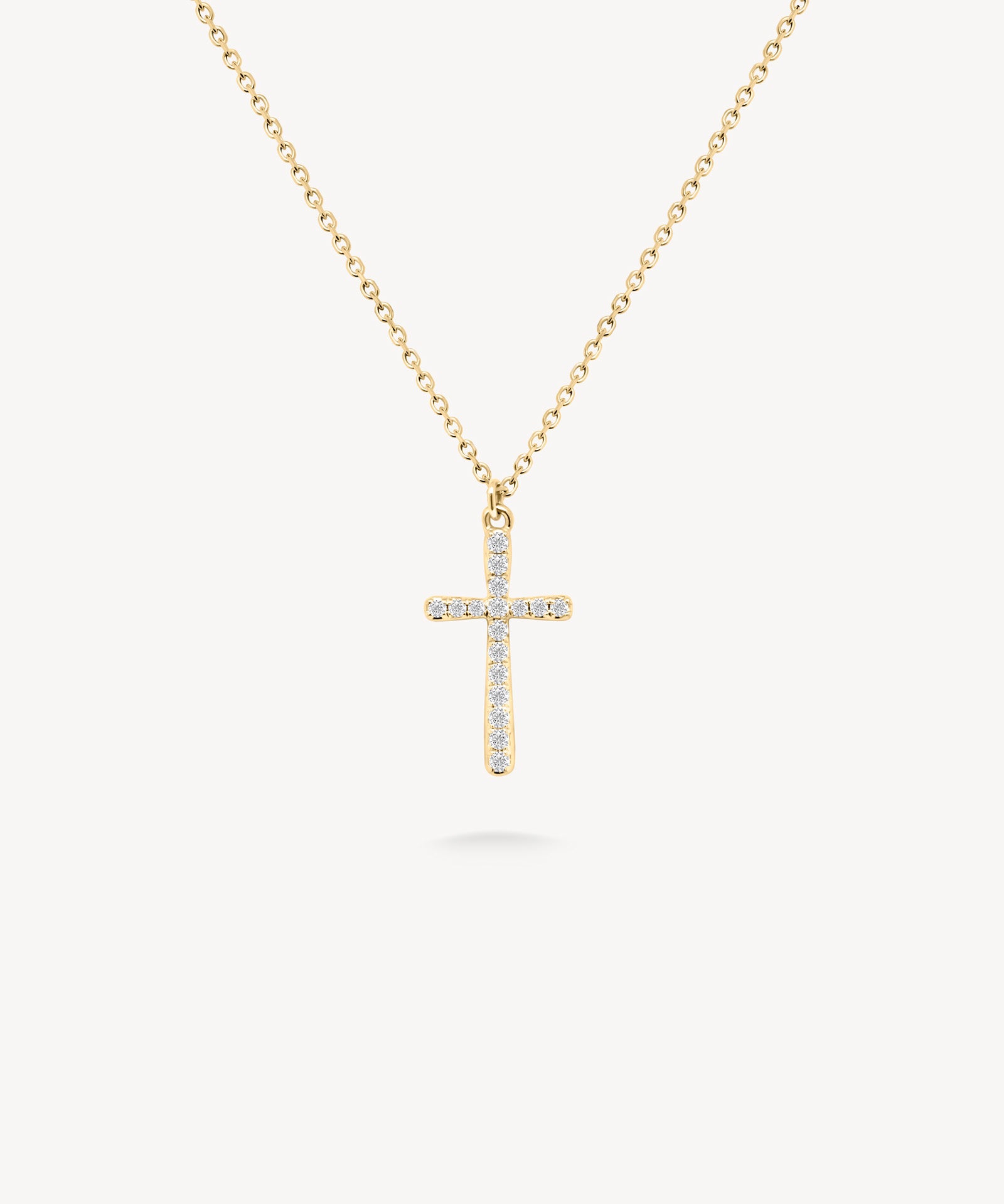 Mini Cross Diamond Pavé Necklace