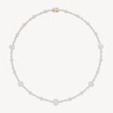 Flower Diamond Station Necklace