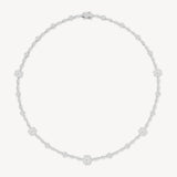 Flower Diamond Station Necklace