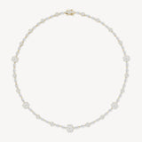 Flower Diamond Station Necklace