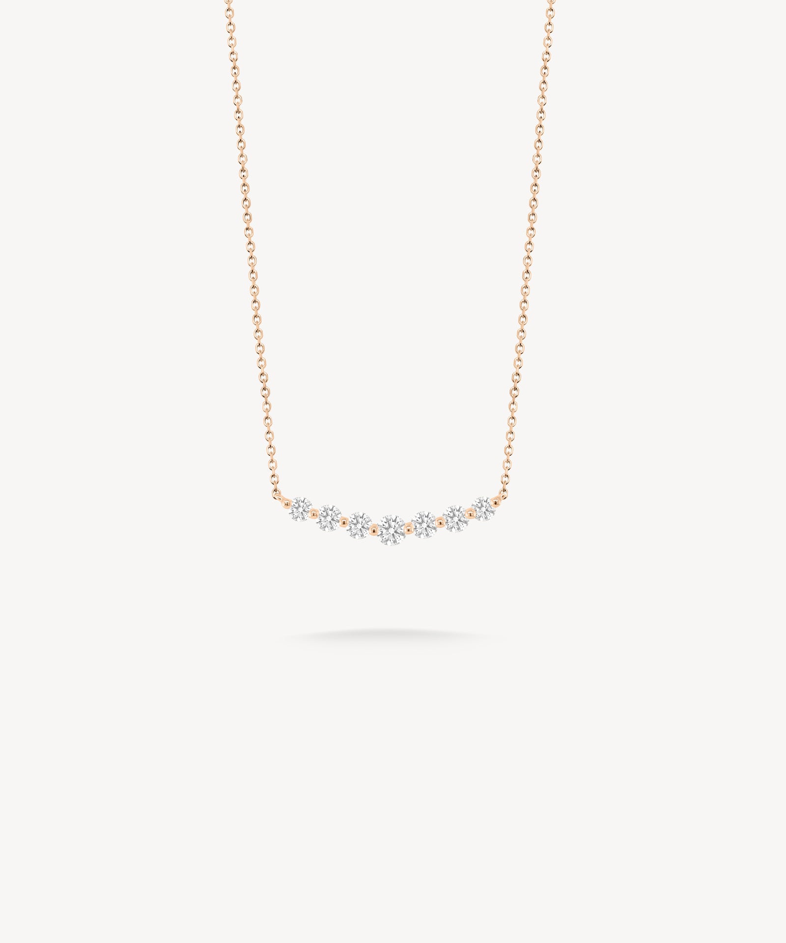 Round Cut Diamond Bar Necklace (Small)