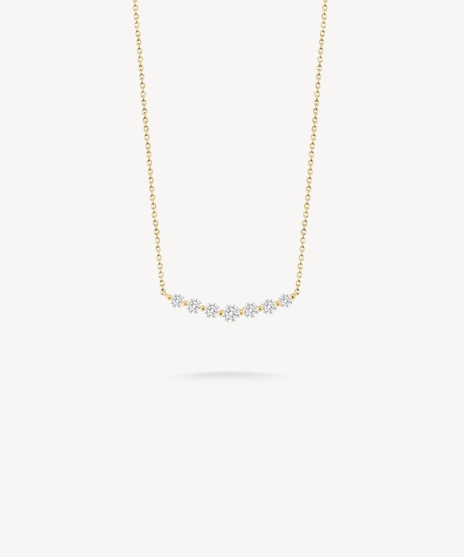 Round Cut Diamond Bar Necklace (Small)