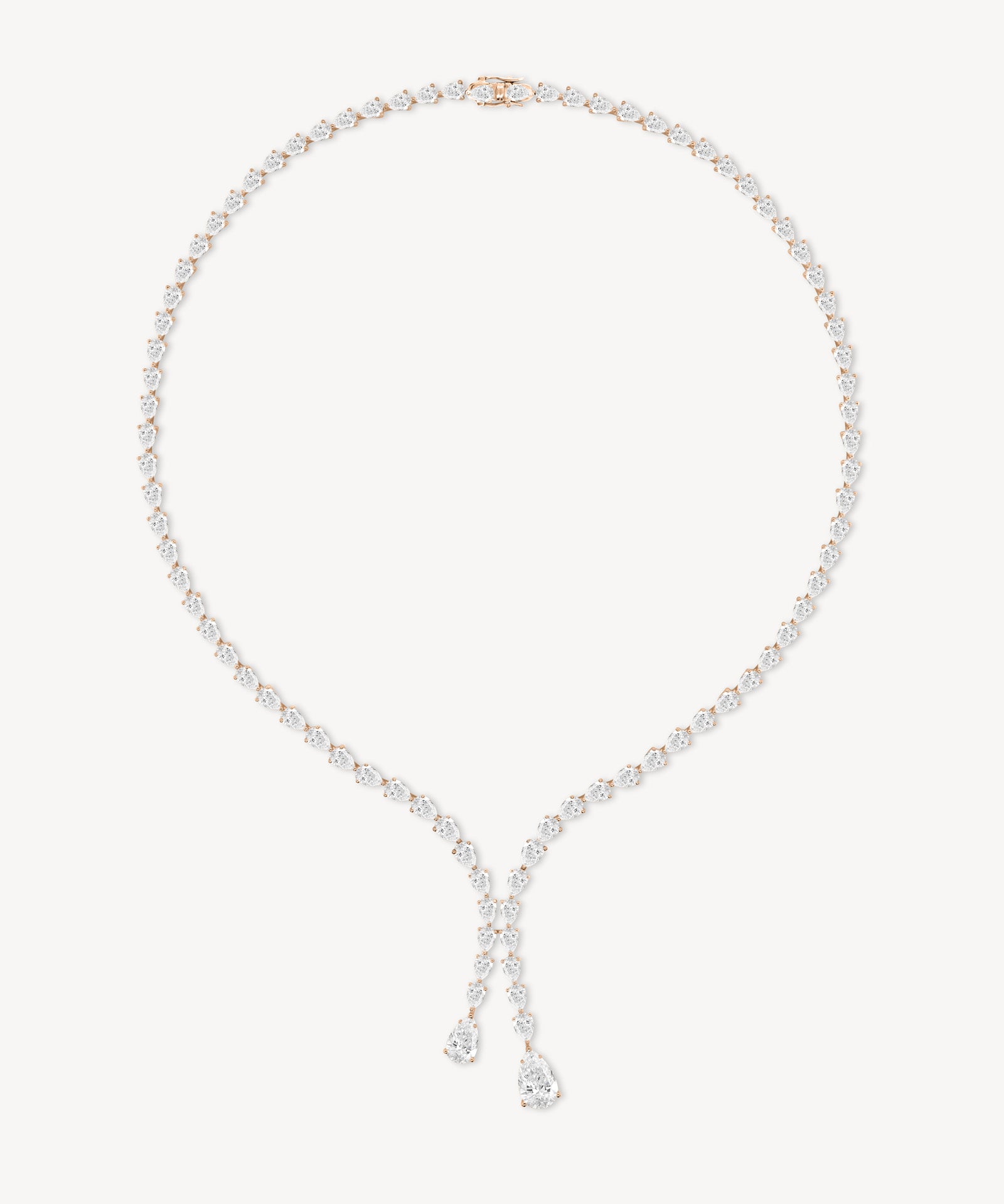 Graduated Pear Diamond Double Drop Necklace