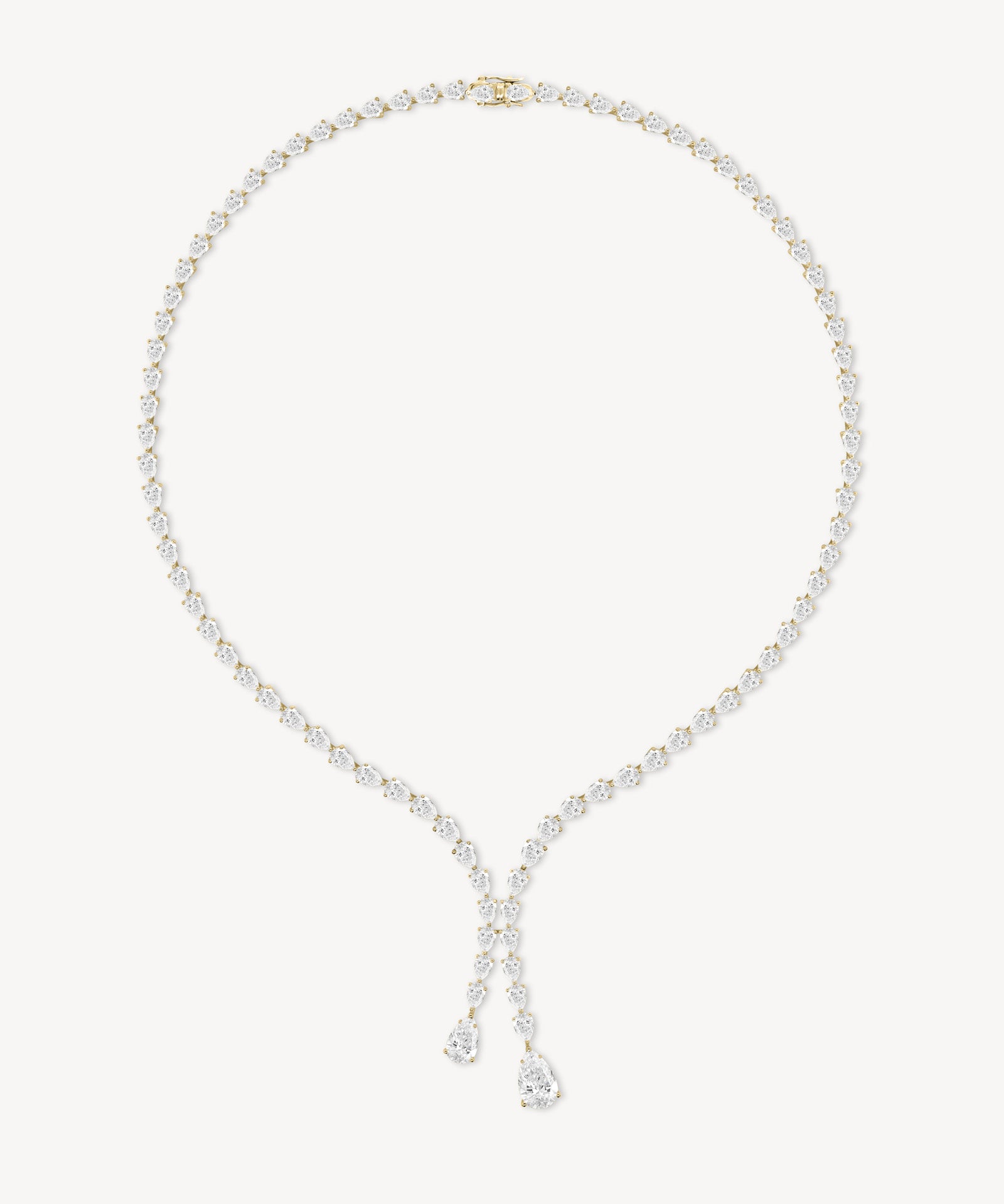 Graduated Pear Diamond Double Drop Necklace
