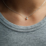 Mini Round Cut Diamond Bezel Necklace
