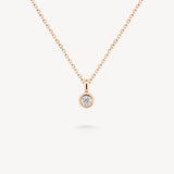 Mini Round Cut Diamond Bezel Necklace