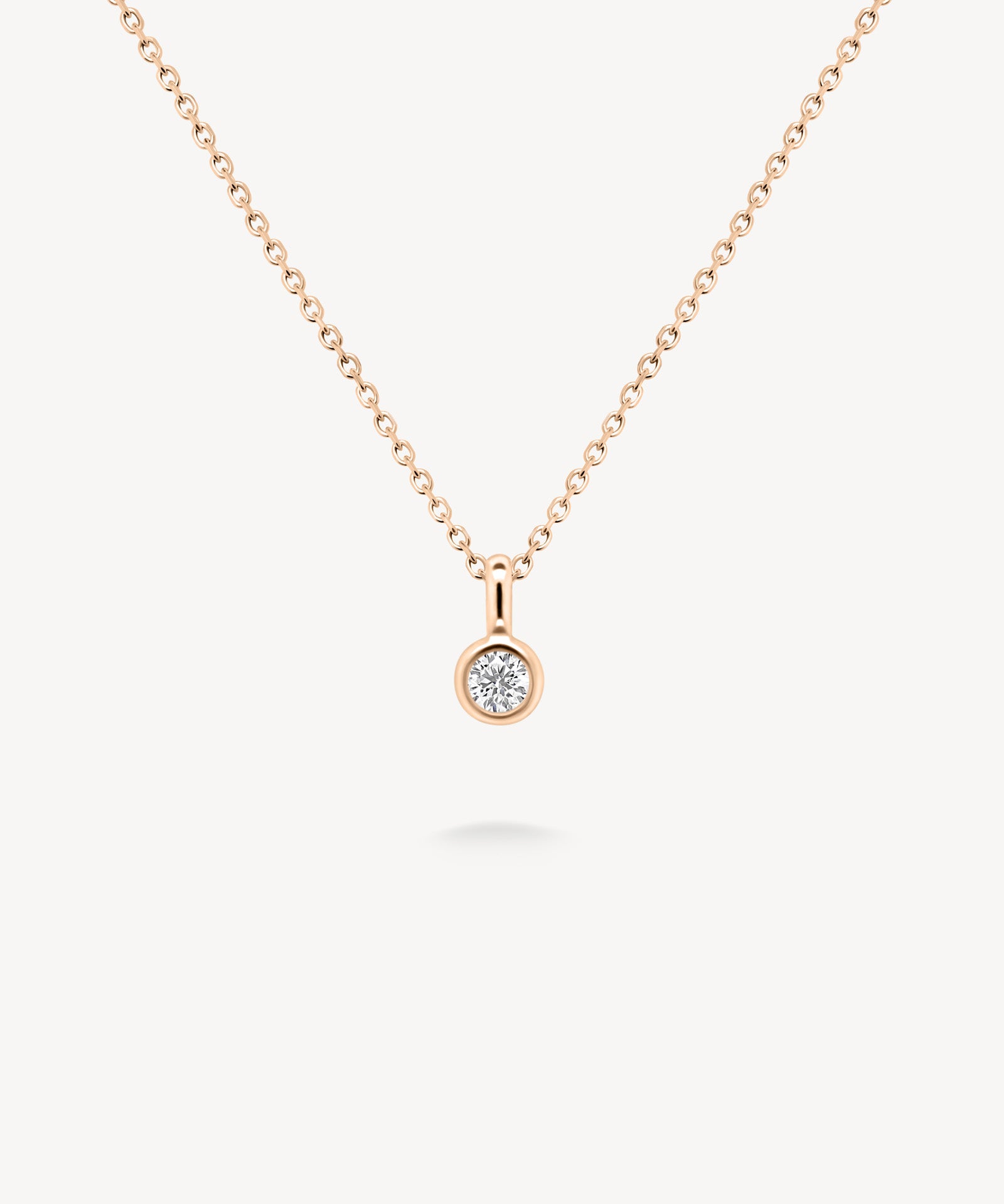 Mini Round Cut Diamond Bezel Necklace